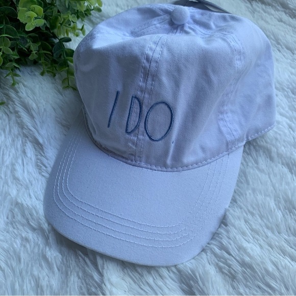 Rae Dunn | NWT I Do. White Baseball Cap - Picture 2 of 10